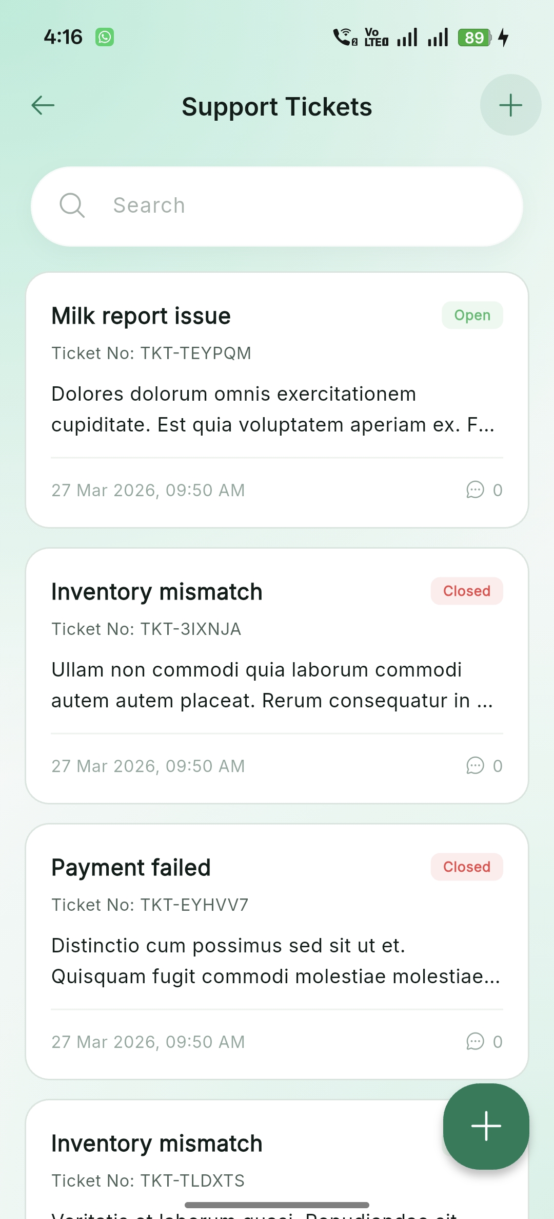 Support Tickets