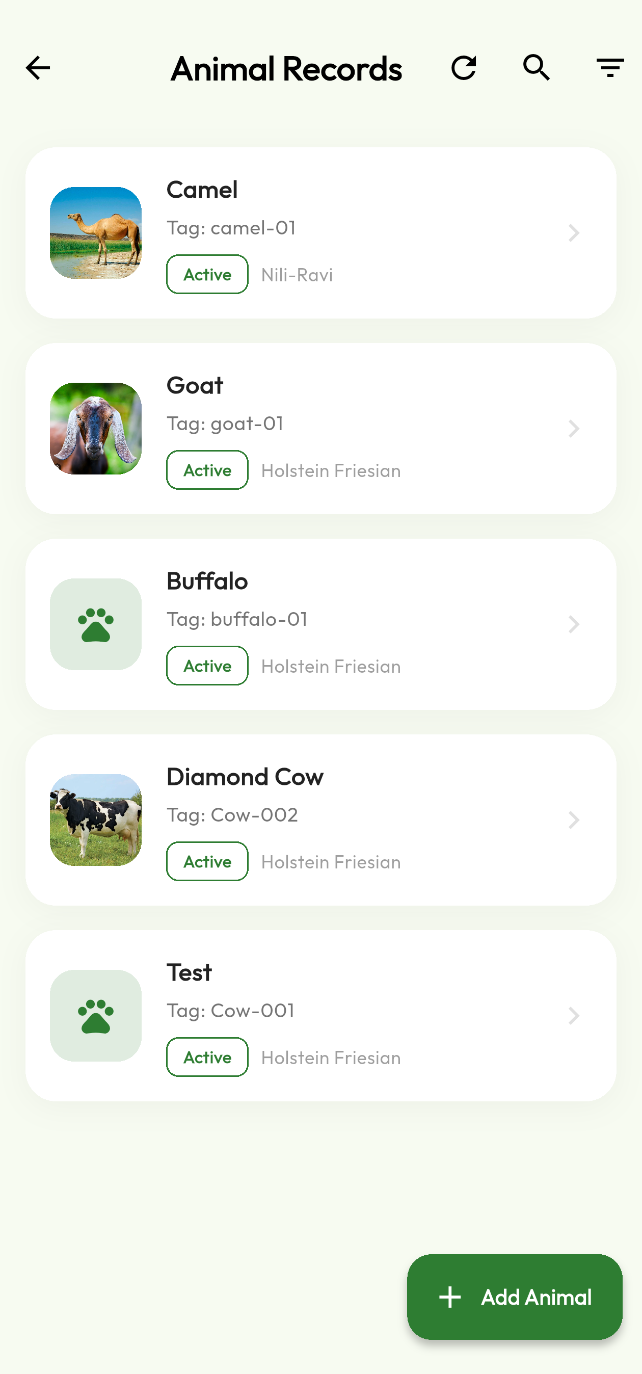 DairyFarm Pro Animal Records
